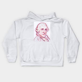 Joseph Haydn Portrait | Joseph Haydn Artwork | Line Art Kids Hoodie